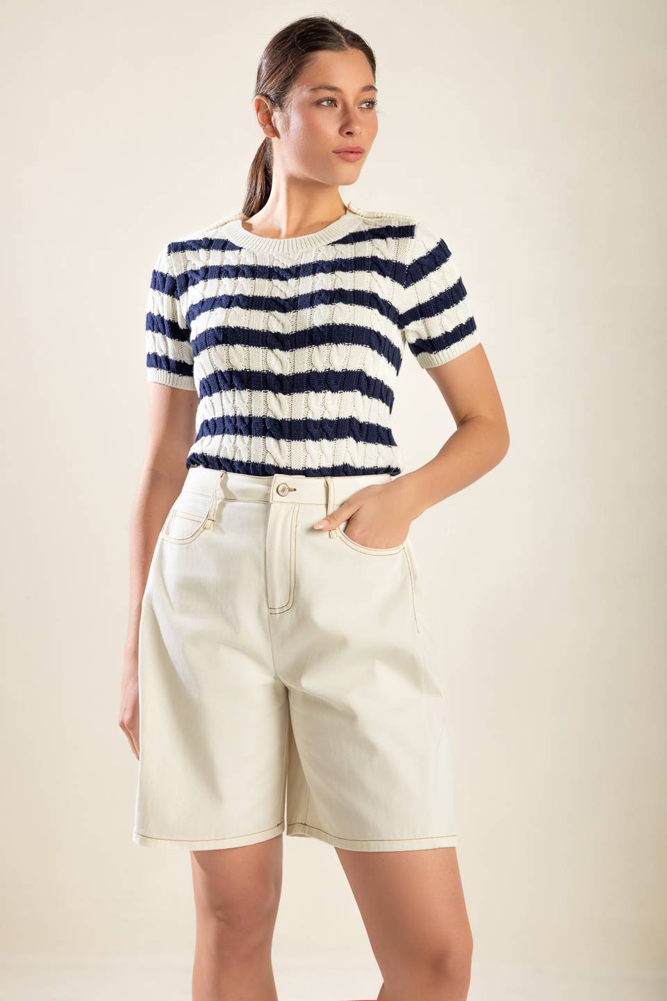 WATCHING THE WIND WOVEN BERMUDA SHORT Flying Tomato